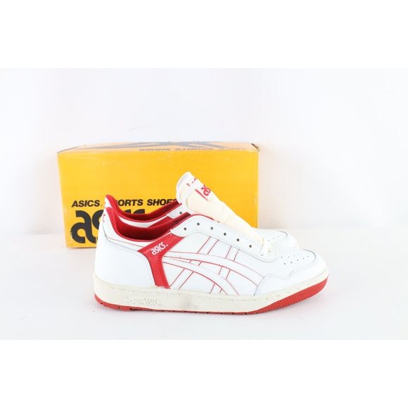NOS Vintage 90s Asics Mens 12 Spell Out Outrage Lo Sneakers Shoes White Red main image 4